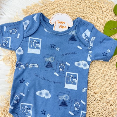 CONJ. DE MALHA 3 PEÇAS - Aviador - Azul Jeans e Branco CONJ. DE MALHA 3 PEÇAS - Aviador - Azul Jeans e Branco